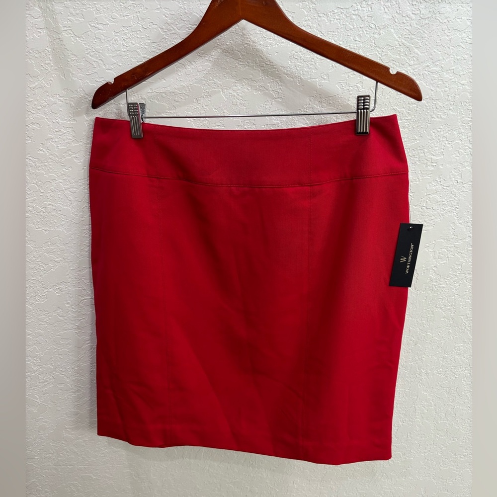 Worthington Vibrant Red Midi Skirt